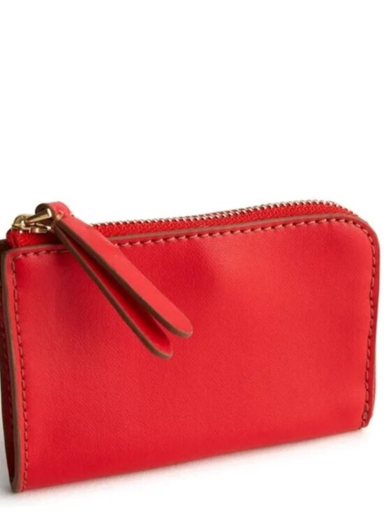 Vera Bradley Accessories - Vera Bradley Goji Berry Red Leather Zip Card Pouch/NWT